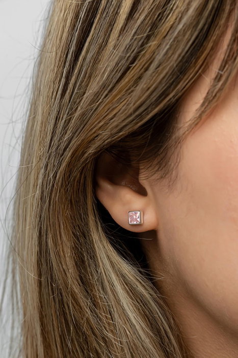 Heliophilia Silver Pendientes de Plata de Ley 925 con Circón Rosa Heliophilia Silver Pendientes de Plata de Ley 925 con Circón Rosa
